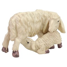 Sheep with lamb cm 4,1x2,4x2,8 h for statues h 8-10 cm 2