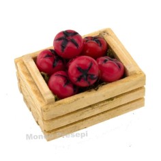 Caja de 3,5 cm con dos listones con tomates Mundo Belenes