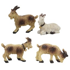 Conjunto de 4 cabras para estatuas de 8-10 cm de altura, cabeza, cabras, estatuas, cabra.