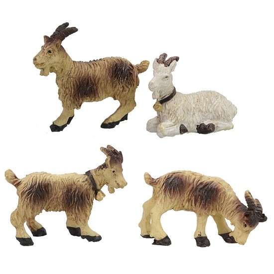 Conjunto de 4 cabras para estatuas de 8-10 cm de altura, cabeza, cabras, estatuas, cabra.