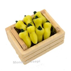 Caja de 3,5 cm con dos listones con pimientos amarillos Mondo Presepi