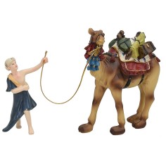 Caminante con dromedario en resina serie 9 cm dromedario