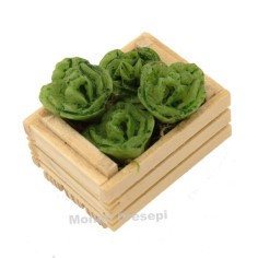 Caja de 3,5 cm con dos listones con lechuga Mundo Pesebres