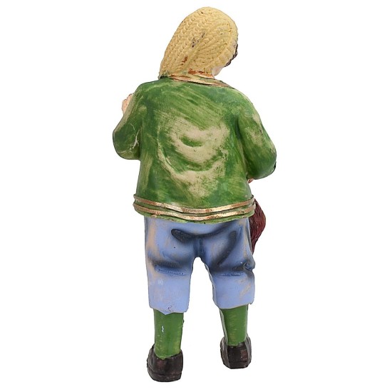 Campesino con caza 10 cm en resina, medidas
