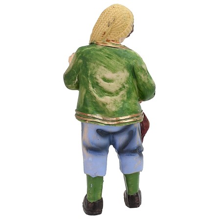 Campesino con caza 10 cm en resina, medidas