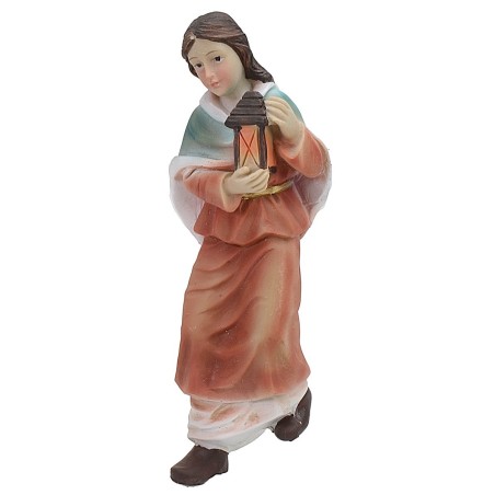 Resin Woman with Lantern Descending the Stairs 11 cm