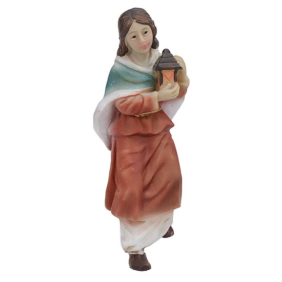 Resin Woman with Lantern Descending the Stairs 9 cm