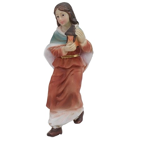 Resin Woman with Lantern Descending the Stairs 9 cm