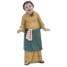 Vendedor ambulante de 9 cm en resina, vendedora, resina.