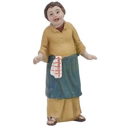 Vendedor ambulante de 9 cm en resina, vendedora, resina.