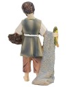 Fisherman with net 8.5 cm in resin
