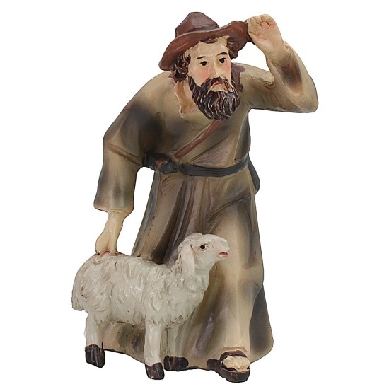 Pastore con agnello serie 9 cm in resina