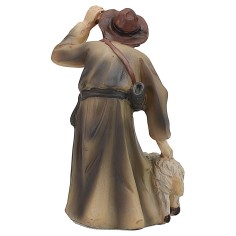 Pastore con agnello serie 9 cm in resina resina, pastore 2