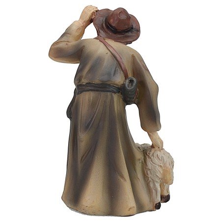 Pastore con agnello serie 9 cm in resina resina, pastore