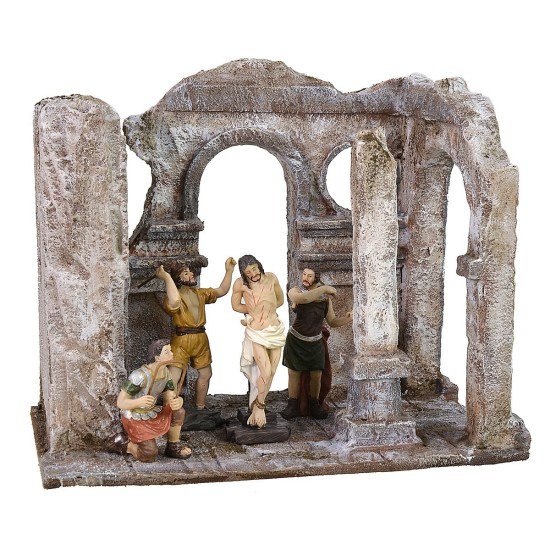 Ambientación de la flagelación de Cristo 25x15x21 h altura