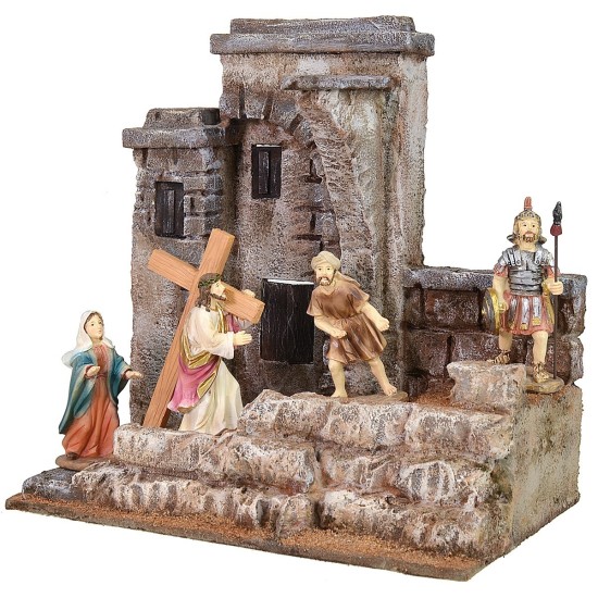 Stretch of road traveled by Christ towards Golgotha 25x15x25 h