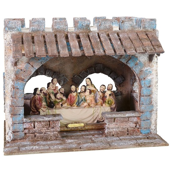 Setting for the last supper with lace roof 29x24x24 h