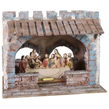 Setting for the last supper with lace roof 29x24x24 h