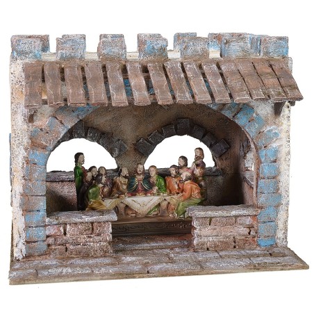 Setting for the last supper with lace roof 29x24x24 h