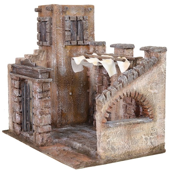 Ambientazione per ultima cena con cortile 33x20x30 h statue