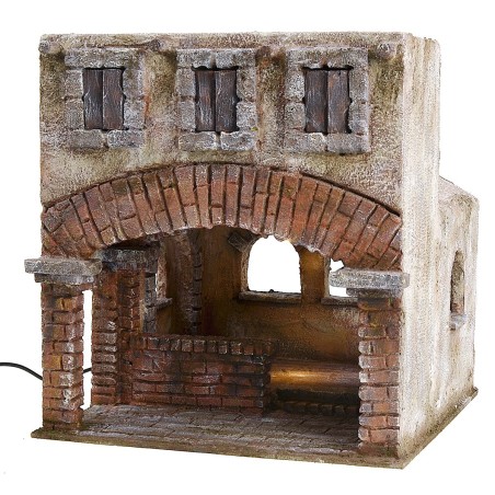 Ambientazione illuminata per ultima cena 29x29x32 h statue