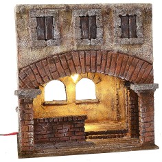 Ambientazione illuminata per ultima cena 29x29x32 h statue