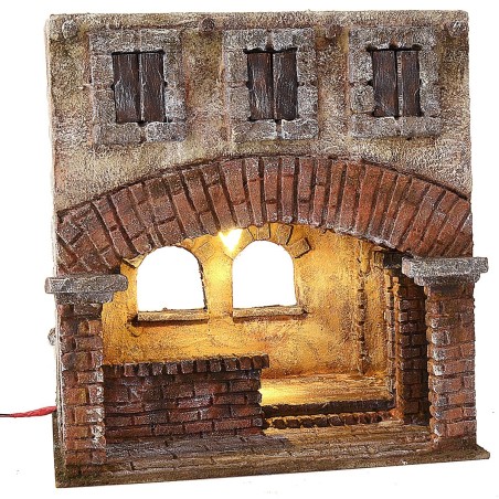 Ambientación iluminada para última cena 29x29x32 h estatuas