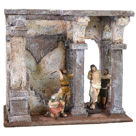 Setting scourging of Christ with throne of Pilate