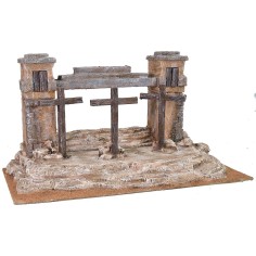 Ambientazione per crocifissione 48x27x25 h legno, statue