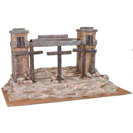 Ambientazione per crocifissione 48x27x25 h legno, statue