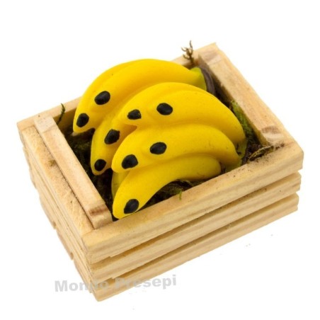 Caja de 3,5 cm con dos listones y plátanos Mundo Belén