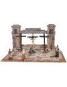 Escenario para crucifixión 48x27x25 h madera, estatuas
