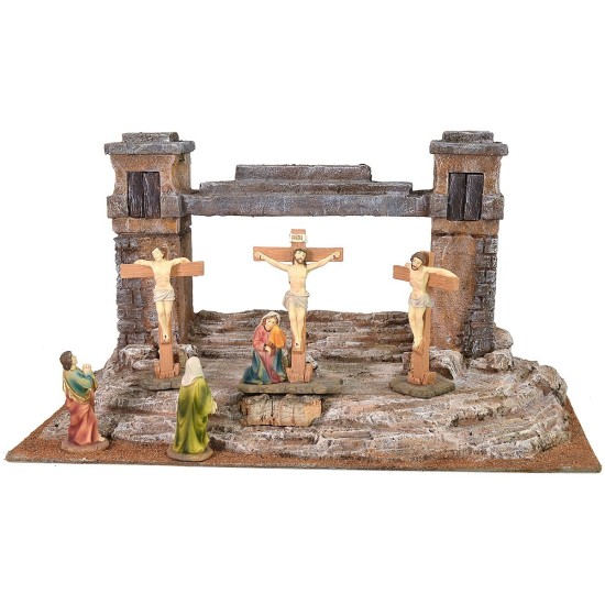 Ambientazione per crocifissione 48x27x25 h legno, statue
