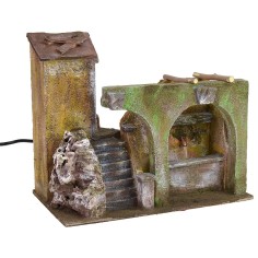 Portion of home with functioning fountain and arcs for presepe 2