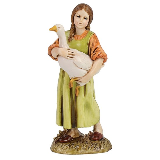 Niña con ganso serie 12 cm Landi Moranduzzo Mundo Pesebres