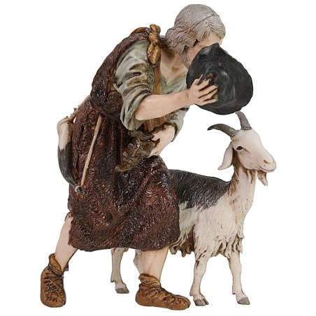 Adorante con cabra 13 cm Landi Moranduzzo Mundo Pesebres