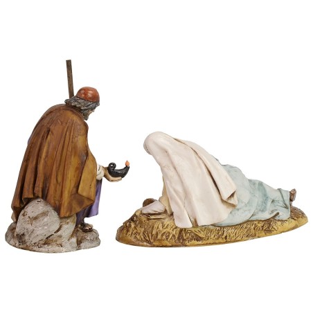 Natividad S. José sentado y María acostada 13 cm Landi