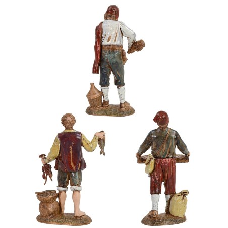 Set 3 statue Landi Moranduzzo 12 cm Mondo Presepi