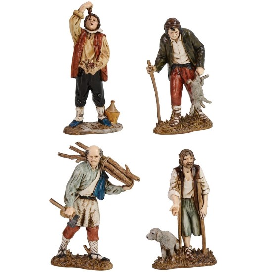 Set of 4 Neapolitan characters 12 cm Landi Moranduzzo