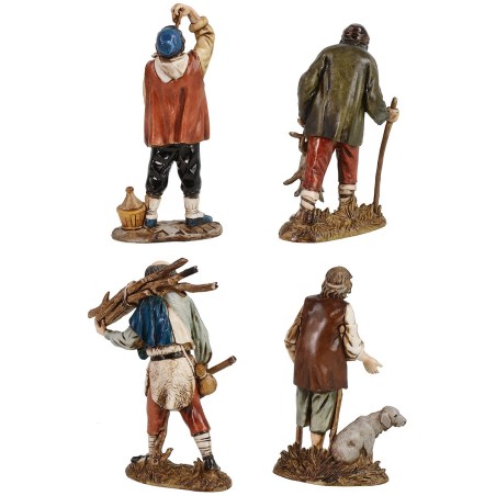 Set 4 personaggi Napoletani 12 cm Landi Moranduzzo