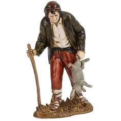 Granjero con liebre 12 cm Landi Moranduzzo Mundo Pesebres