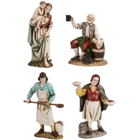 Conjunto de 4 estatuas de 12 cm Landi Moranduzzo Mondo Presepi
