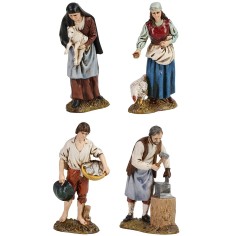 Conjunto de 4 oficios 12 cm Landi Moranduzzo Mundo Pesebres