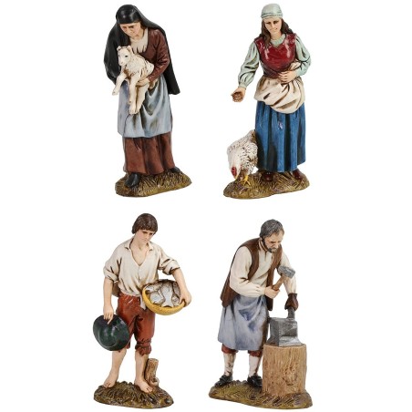 Set 4 mestieri 12 cm Landi Moranduzzo Mondo Presepi