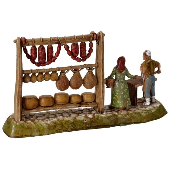 Salumiere con donna serie 6 cm Landi Moranduzzo Mondo Presepi