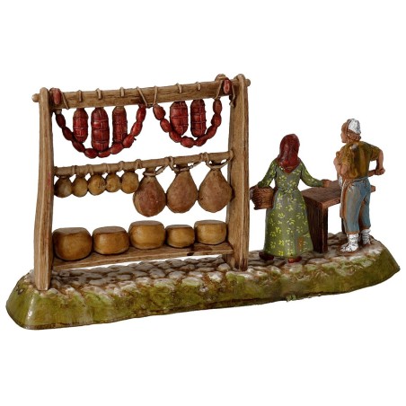 Salumiere con donna serie 6 cm Landi Moranduzzo Mondo Presepi
