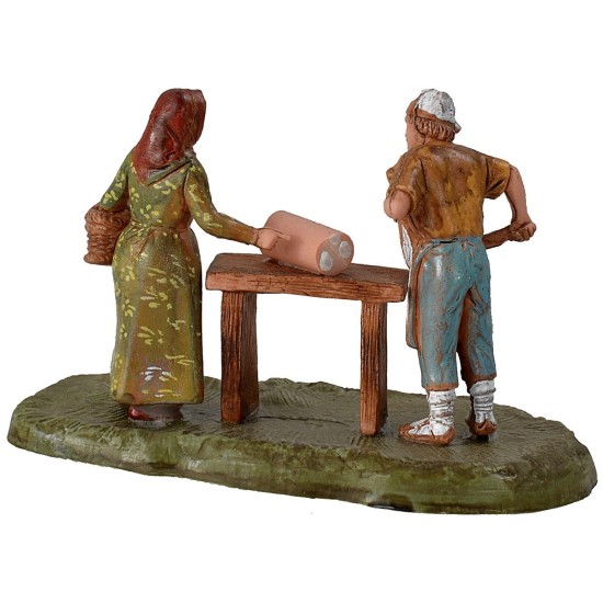 Salumiere con donna serie 6 cm Landi Moranduzzo Mondo Presepi