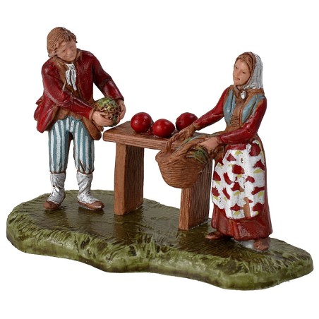 Greengrocer with woman 6 cm series Landi Moranduzzo