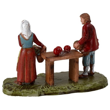 Greengrocer with woman 6 cm series Landi Moranduzzo