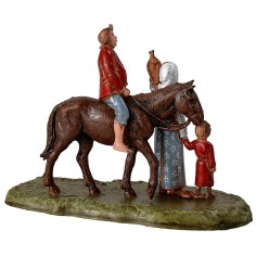 Man on horseback and woman with child, 6 cm series Landi 2